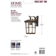 Barrington 11.25 in. 1-Light Golden Bronze Hardwired Outdoor Wall Light Lantern Sconce with Clear Water Glass