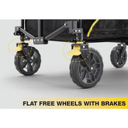7 cu. ft. (36 in. x 21 in. x 15 in.), Oversized Outdoor Folding Utility Wagon, Expandable Side Pockets, Flat-Free Tires