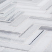 Zebra Plains Gray 12.875 in x 11.125 in. Herringbone Polished Marble Wall and Floor Mosaic Tile (0.994 sq. ft./Each)