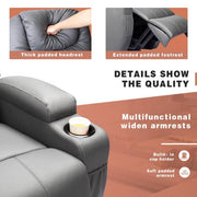 Gray Leather Power Lift Standard (No Motion) Recliner with Power Lift