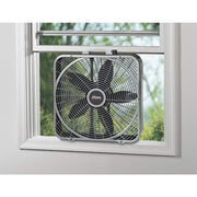 20 in. 3 Speeds Box Fan in Gray with Weather-Shield Design for Window Use, Energy Efficent, Carry Handle, Steel Body