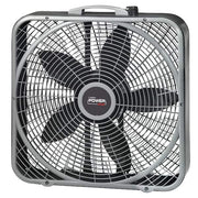 20 in. 3 Speeds Box Fan in Gray with Weather-Shield Design for Window Use, Energy Efficent, Carry Handle, Steel Body