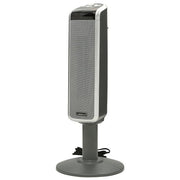 1500W 29 in. Gray Electric Pedestal Ceramic Oscillating Space Heater with Digital Display and Remote Control