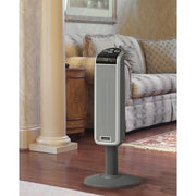 1500W 29 in. Gray Electric Pedestal Ceramic Oscillating Space Heater with Digital Display and Remote Control
