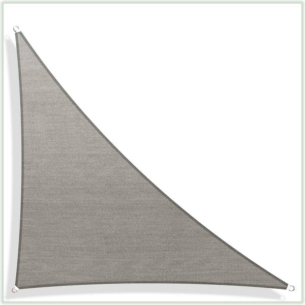 17 ft. x 12 ft. x 12 ft. 190 GSM Grey Right Triangle Sun Shade Sail Screen Canopy, Outdoor Patio and Pergola Cover