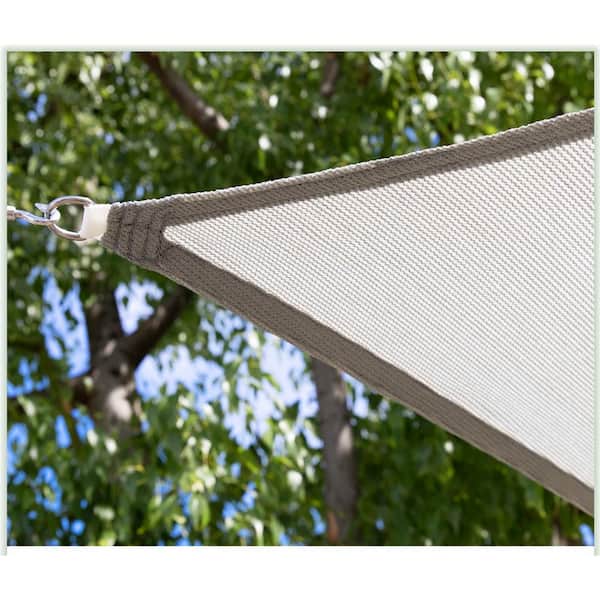 17 ft. x 12 ft. x 12 ft. 190 GSM Grey Right Triangle Sun Shade Sail Screen Canopy, Outdoor Patio and Pergola Cover