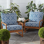 24 in. x 24 in. 2-Piece Outdoor Deep Seat Lounge Chair Cushion in Indigo