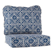 24 in. x 24 in. 2-Piece Outdoor Deep Seat Lounge Chair Cushion in Indigo