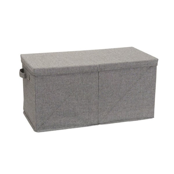 HOUSEHOLD ESSENTIALS Grey Fabric Storage Bin