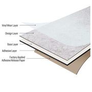 Grey Marble 3 MIL x 24 in. W x 12 in. L Peel and Stick Water Resistant Vinyl Tile Flooring 30 sq. ft.