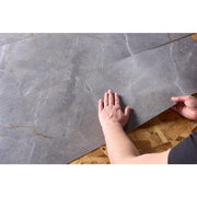 Grey Marble 3 MIL x 24 in. W x 12 in. L Peel and Stick Water Resistant Vinyl Tile Flooring 30 sq. ft.