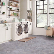 Grey Marble 3 MIL x 24 in. W x 12 in. L Peel and Stick Water Resistant Vinyl Tile Flooring 30 sq. ft.