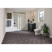 Grey Wood Parquet 3 MIL x 12 in W x 12 in L Peel and Stick Water Resistant Vinyl Tile Flooring 30 sq ft
