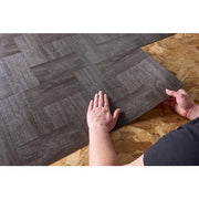 Grey Wood Parquet 3 MIL x 12 in W x 12 in L Peel and Stick Water Resistant Vinyl Tile Flooring 30 sq ft