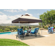 Stockton 11 ft. x 11 ft. Brown Outdoor Patio Pop-Up Canopy with Netting