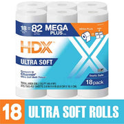 Ultra-Soft Toilet Paper Rolls (18 Mega Plus Rolls)
