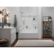 Classic 500 60 in. x 30 in. Alcove Deep Soaking Bathtub with Left Drain in High Gloss White