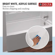 Classic 500 60 in. x 30 in. Alcove Deep Soaking Bathtub with Left Drain in High Gloss White
