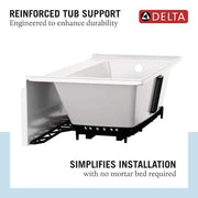 Classic 500 60 in. x 30 in. Alcove Deep Soaking Bathtub with Right Drain in High Gloss White