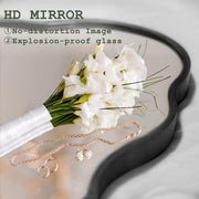 24 in. W x 36 in. H Scalloped Black Aluminum Alloy Framed Wall Mirror Irregular Decorative Wall Mirror
