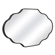 24 in. W x 36 in. H Scalloped Black Aluminum Alloy Framed Wall Mirror Irregular Decorative Wall Mirror
