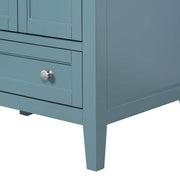 Beverly 61 in. Double Sink Aegean Teal Bath Vanity with White Engineered Marble Top (Assembled)