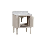 Collette 30 in. Single Sink Greige Bath Vanity with White Carrara Marble Top (Assembled)