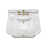 Collette 30 in. Single Sink Greige Bath Vanity with White Carrara Marble Top (Assembled)