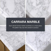 Sonoma 24 in. Single Sink Pebble Gray Bath Vanity with Carrara Marble Top (Assembled)