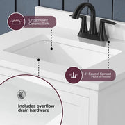 Autumn 30 in. Single Sink White Bath Vanity with White Engineered Stone Top (Assembled)