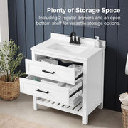 Autumn 30 in. Single Sink White Bath Vanity with White Engineered Stone Top (Assembled)