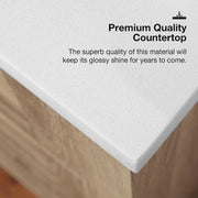 Autumn 36 in. Single Sink Weathered Tan Bath Vanity with White Engineered Stone Top (Assembled)