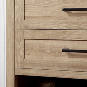 Autumn 36 in. Single Sink Weathered Tan Bath Vanity with White Engineered Stone Top (Assembled)