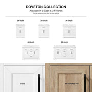 Doveton 30 in. Single Sink Freestanding White Bath Vanity with White Engineered Marble Top (Assembled)
