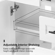 Doveton 48 in. Single Sink Freestanding White Bath Vanity with White Engineered Marble Top (Assembled)