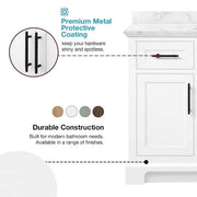 Doveton 48 in. Single Sink Freestanding White Bath Vanity with White Engineered Marble Top (Assembled)