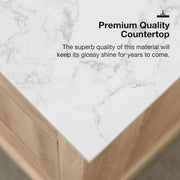 Doveton 48 in. Single Sink Freestanding Weathered Tan Bath Vanity with White Engineered Marble Top (Assembled)