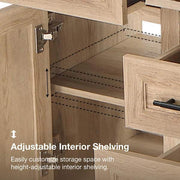 Doveton 48 in. Single Sink Freestanding Weathered Tan Bath Vanity with White Engineered Marble Top (Assembled)