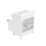 Hanna 30 in. Single Sink White Bath Vanity with White Engineered Stone Top (Assembled)