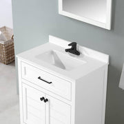 Hanna 30 in. Single Sink White Bath Vanity with White Engineered Stone Top (Assembled)