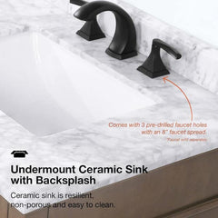 Sonoma 24 in. Single Sink Almond Latte Bath Vanity with Carrara Marble Top (Assembled)