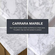 Sonoma 24 in. Single Sink Almond Latte Bath Vanity with Carrara Marble Top (Assembled)