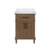 Sonoma 24 in. Single Sink Almond Latte Bath Vanity with Carrara Marble Top (Assembled)
