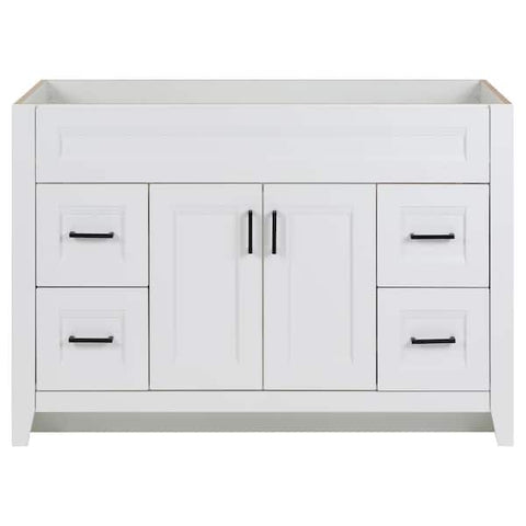 Ridge 48 in. W x 22 in. D x 34 in. H Bath Vanity Cabinet without Top in White