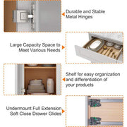 60-in W X 21-in D X 34.5-in H in Shaker Dove Plywood Ready to Assemble Floor Vanity Sink Drawer Base Kitchen Cabinet