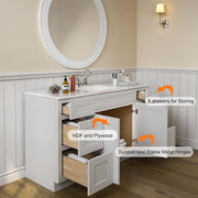 60-in W X 21-in D X 34.5-in H in Shaker Dove Plywood Ready to Assemble Floor Vanity Sink Drawer Base Kitchen Cabinet