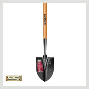47 in. L Wood Handle Floral Carbon Steel Digging Shovel with Grip