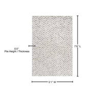 Adirondack Ivory/Charcoal 5 ft. x 8 ft. Chevron Area Rug