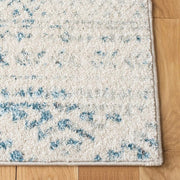 Tulum Ivory/Turquoise 2 ft. x 9 ft. Striped Tribal Geometric Runner Rug