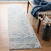 Tulum Ivory/Turquoise 2 ft. x 9 ft. Striped Tribal Geometric Runner Rug